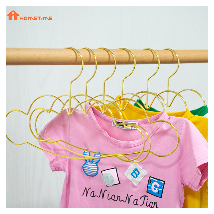 China Wholesale Cute Cloud Shape Golden Steel Metal Kids Clothes Hangers  for Infant Child Manufacture and Factory
